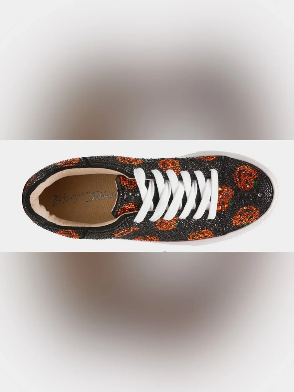 Betsey Johnson Black and Orange Pumpkin Platform Sneakers Women's